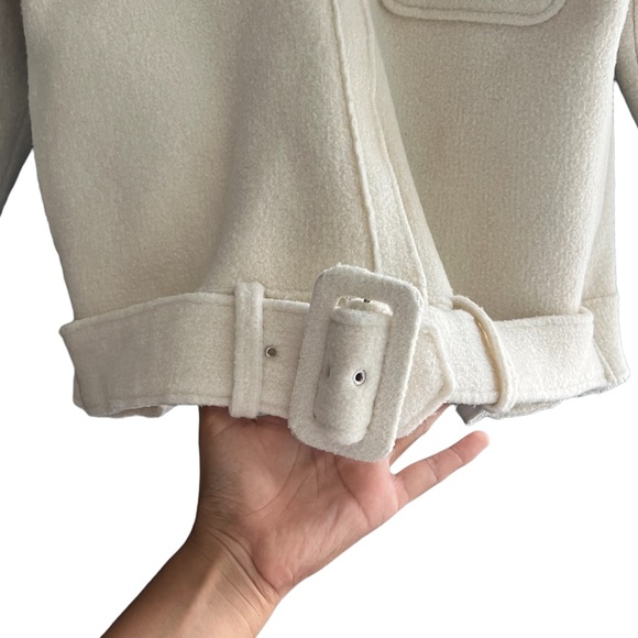 Anine Bing Wool Jaden Belted Moto Jacket - Picture 8 of 12